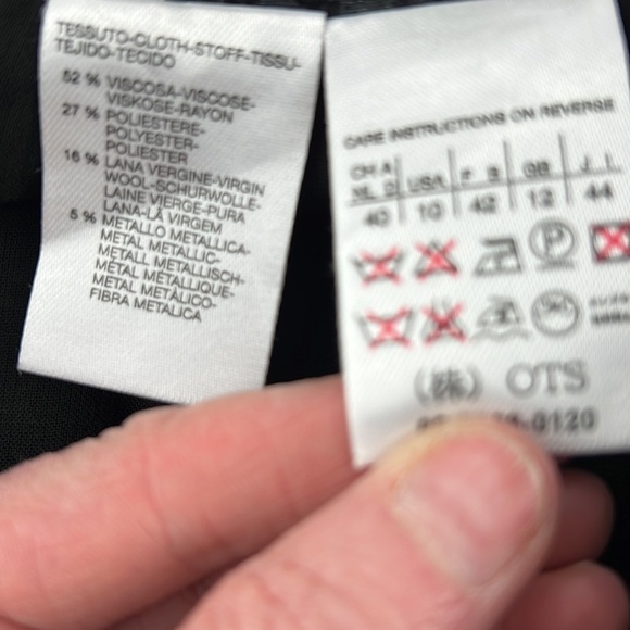 MaxMara black  pleated A-line velvet embossed skirt size 10 - Picture 5 of 10